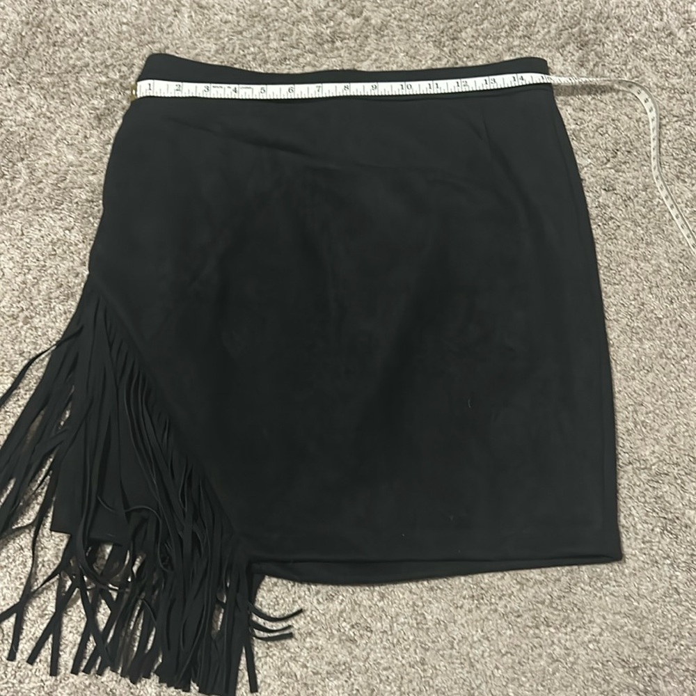 Black fringe skirt